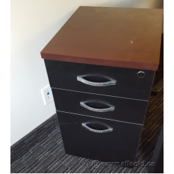 Mahogany 3 Drawer Box-Box-File Pedestal, Locking
